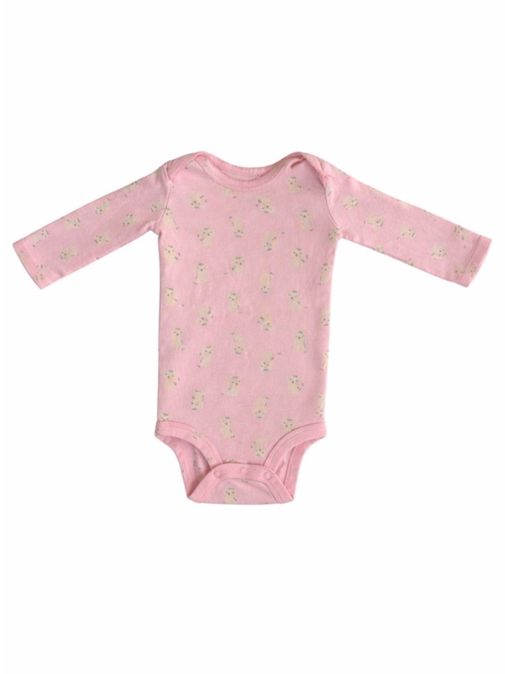 Carter’s Simple Joys Baby Girl 12M Pink Kitten Long Sleeve Onesie Bodysuit